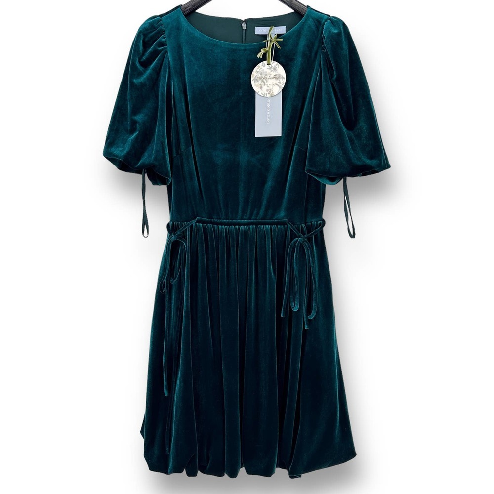 ANTONIO MELANI Green Velvet Mini Dress